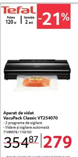 Selgros Tefal Aparat de vidat VacuPack Classic VT254070 Ofertă
