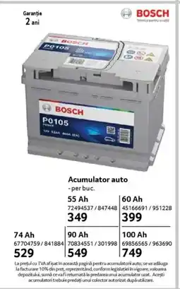 Selgros BOSCH Acumulator auto Ofertă