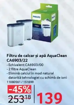 Selgros Filtru de calcar și apă AquaClean CA6903/22 Ofertă