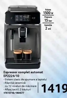 Selgros Espressor complet automat EP2224/10 Ofertă