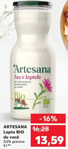 Kaufland ARTESANA Lapte BIO de vacă Ofertă