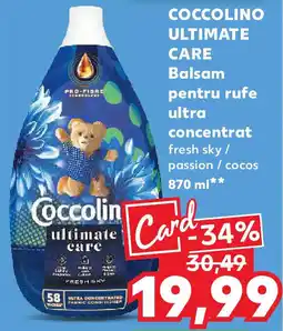 Kaufland COCCOLINO ULTIMATE CARE Balsam pentru rufe ultra concentrat Ofertă