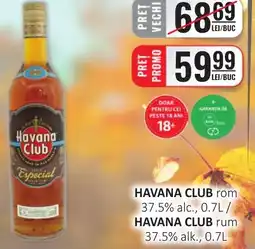 CBA HAVANA CLUB rom 37.5% alc. Ofertă