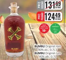 CBA BUMBU Original rom 40% alc. Ofertă