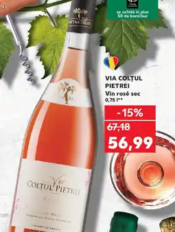 Kaufland VIA COLȚUL PIETREI Vin rosé sec Ofertă