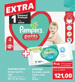 Kaufland PAMPERS PANTS Scutece pentru copii + PAMPERS Şerveţele umede pentru copii Ofertă