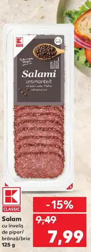 Kaufland Salam cu înveliş de piper/ brânză/brie Ofertă
