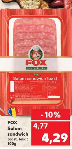 Kaufland FOX Salam sandwich toast, feliat Ofertă