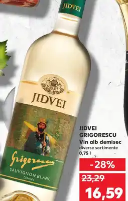 Kaufland JIDVEI GRIGORESCU Vin alb demisec Ofertă