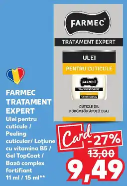 Kaufland FARMEC TRATAMENT EXPERT Ulei pentru cuticule / Peeling cuticular/ Loţiune cu vitamina B5 / Gel TopCoat Ofertă
