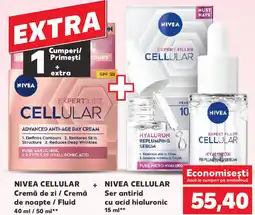 Kaufland NIVEA CELLULAR Cremă de zi / Cremă de noapte / Fluid + NIVEA CELLULAR Ser antirid cu acid hialuronic Ofertă