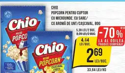 Mega Image CHIO Popcorn pentru cuptor cu microunde, cu sare/ cu aromă de unt/cascaval Ofertă