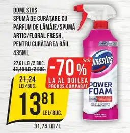 Mega Image DOMESTOS Spumă de curățare cu parfum de lămâie/spumă artic/floral fresh, pentru curățarea băii Ofertă
