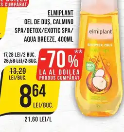 Mega Image ELMIPLANT Gel de duş, calming spa/detox/exotic spa/ aqua breeze Ofertă