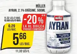 Mega Image MÜLLER Ayran, 2.1% grasime Ofertă