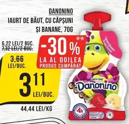 Mega Image Danonino iaurt de băut, cu căpşuni și banane Ofertă