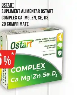 Mega Image OSTART Supliment alimentar ostart complex ca, mg, zn, se, d3, 20 comprimate Ofertă