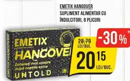 Mega Image Emetix hangover supliment alimentar cu îndulcitori, 8 plicuri Ofertă
