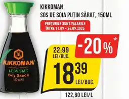 Mega Image Kikkoman sos de soia puţin sărat Ofertă