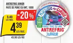 Mega Image Antrefrig junior pate de porc cu unt Ofertă