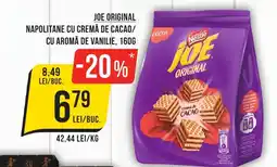 Mega Image Joe original napolitane cu cremă de cacao/ cu aromă de vanilie Ofertă