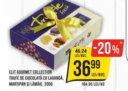 Mega Image Elit gourmet collection trufe de ciocolată cu lavandă, marţipan şi lămâie Ofertă