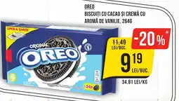 Mega Image OREO Biscuiti cu cacao și cremă cu aromă de vanilie Ofertă
