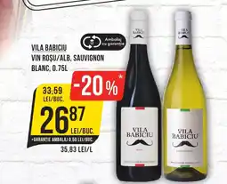 Mega Image VILA BABICIU Vin roșu/alb, sauvignon blanc Ofertă