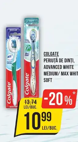 Mega Image COLGATE Periuță de dinți, advanced white medium/max white soft Ofertă
