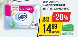 Mega Image ZEWA Exclusive Hârtie igienică umedă, sensitive/almond Ofertă