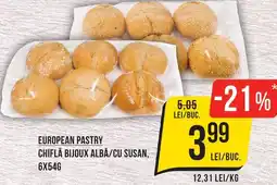 Mega Image European Pastry chiflă bijoux albă/cu susan Ofertă