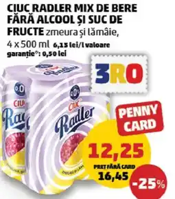 Penny Ciuc radler mix de bere fără alcool și suc de fructe zmeura și lămâie Ofertă