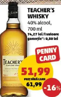 Penny Teacher's whisky Ofertă