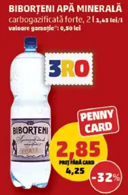 Penny Biborțeni apă minerală carbogazificatǎ forte Ofertă