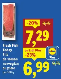 Lidl Fresh Fish Today File de somon norvegian cu piele Ofertă