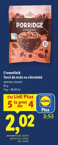 Lidl Crownfield Terci de ovǎz cu ciocolată Ofertă