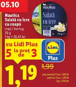 Lidl Nautica Salată cu icre cu ceapă crap/hering Ofertă