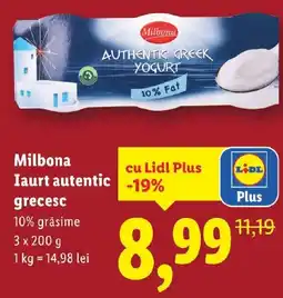Lidl Milbona Iaurt autentic grecesc Ofertă