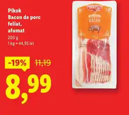 Lidl Pikok Bacon de porc feliat, afumat Ofertă