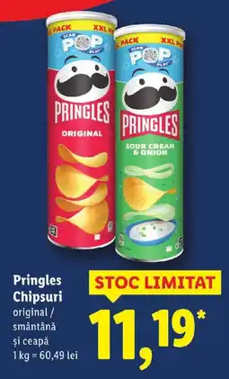 Lidl Pringles Chipsuri original/ smântână şi ceapă Ofertă