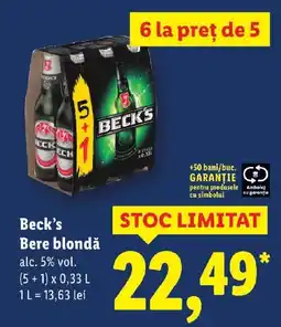 Lidl BECK'S Bere blondă Ofertă