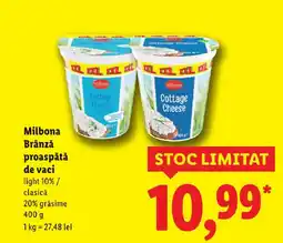 Lidl Milbona Brânză proaspătă de vaci Ofertă