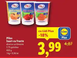 Lidl Pilos Iaurt cu fructe Ofertă