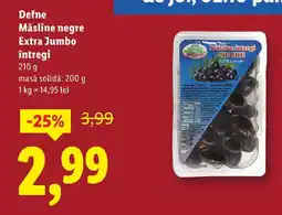 Lidl Defne Măsline negre Extra Jumbo întregi Ofertă