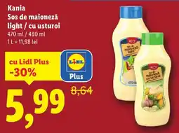 Lidl Kania Sos de maioneză light / cu usturoi Ofertă