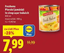 Lidl Freshona Piersici jumătăți în sirop uşor îndulcit Ofertă