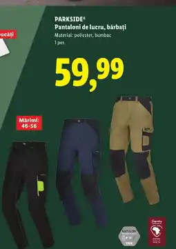 Lidl PARKSIDE® Pantaloni de lucru, bărbați Ofertă