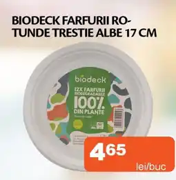 Unicarm Biodeck Farfurii ro- tunde trestie albe Ofertă