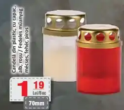 CBA Candelă din plastic, cu capac, alb, roşu Ofertă