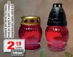 CBA Candelă din sticlă, cu capac, timp de ardere 8 ore Ofertă